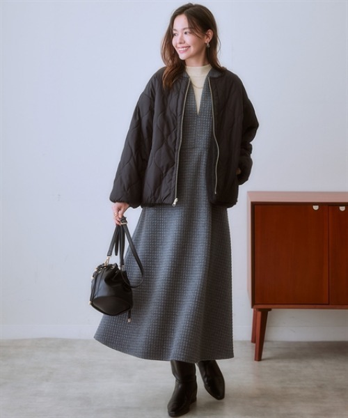 nissen(ニッセン)の「ボア&中綿リバーシブルコート(その他アウター・レディース・グレイッシュベージュ/ブラック・S/LL/L/M)」の8枚目の写真