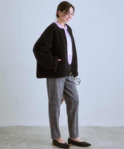 nissen(ニッセン)の「ボア&中綿リバーシブルコート(その他アウター・レディース・グレイッシュベージュ/ブラック・S/LL/L/M)」の6枚目の写真