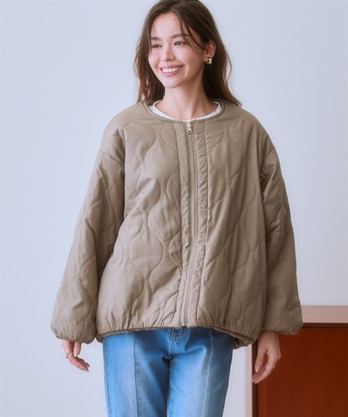 nissen(ニッセン)の「ボア&中綿リバーシブルコート(その他アウター・レディース・グレイッシュベージュ/ブラック・S/LL/L/M)」の9枚目の写真