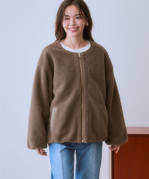 nissen(ニッセン)の「ボア&中綿リバーシブルコート(その他アウター・レディース・グレイッシュベージュ/ブラック・S/LL/L/M)」の13枚目の写真