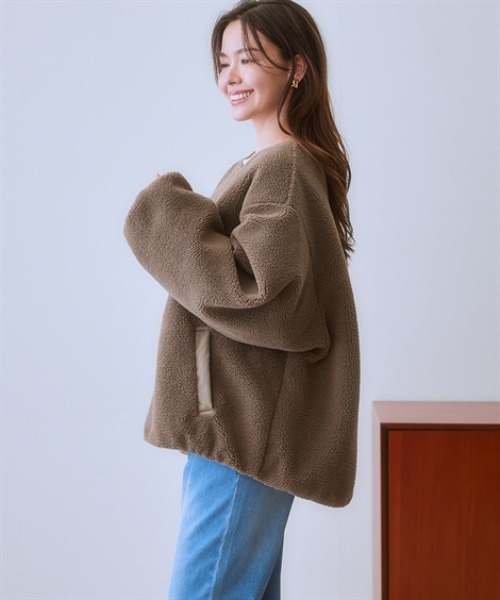 nissen(ニッセン)の「ボア&中綿リバーシブルコート(その他アウター・レディース・グレイッシュベージュ/ブラック・S/LL/L/M)」の14枚目の写真