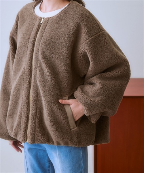 nissen(ニッセン)の「ボア&中綿リバーシブルコート(その他アウター・レディース・グレイッシュベージュ/ブラック・S/LL/L/M)」の16枚目の写真