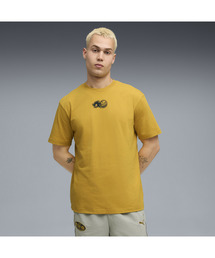 Tシャツ/カットソー（イエロー/黄色系・ライン柄）ファッション通販