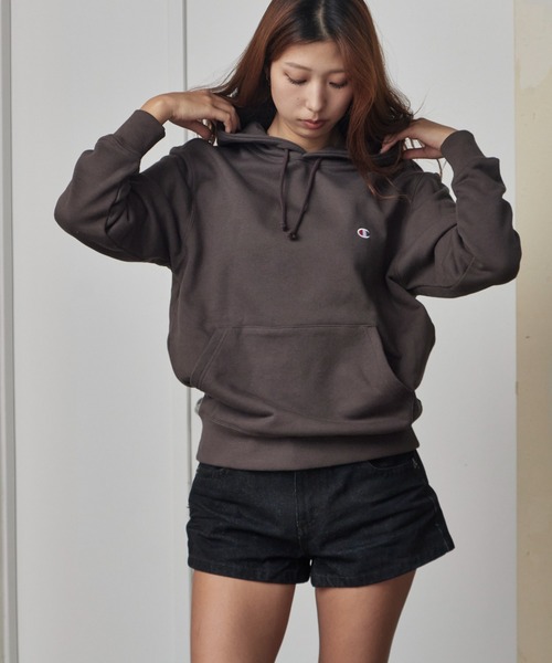 Champion(チャンピオン)の「Champion/チャンピオン HOODED SWEATSHIRT コットン ワンポイントロゴ フーディー 2026秋冬 秋服(パーカー・メンズ・ネイビー/チョコ/ブラック/ホワイト/ライトブラウン/グレー・XL/L/M)」の6枚目の写真