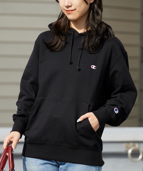 Champion(チャンピオン)の「Champion/チャンピオン HOODED SWEATSHIRT コットン ワンポイントロゴ フーディー 2026秋冬 秋服(パーカー・メンズ・ネイビー/チョコ/ブラック/ホワイト/ライトブラウン/グレー・XL/L/M)」の21枚目の写真