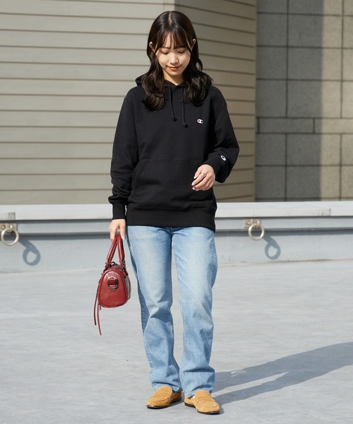 Champion(チャンピオン)の「Champion/チャンピオン HOODED SWEATSHIRT コットン ワンポイントロゴ フーディー 2026秋冬 秋服(パーカー・メンズ・ネイビー/チョコ/ブラック/ホワイト/ライトブラウン/グレー・XL/L/M)」の22枚目の写真