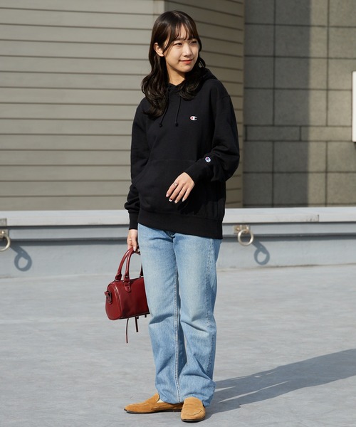 Champion(チャンピオン)の「Champion/チャンピオン HOODED SWEATSHIRT コットン ワンポイントロゴ フーディー 2026秋冬 秋服(パーカー・メンズ・ネイビー/チョコ/ブラック/ホワイト/ライトブラウン/グレー・XL/L/M)」の8枚目の写真