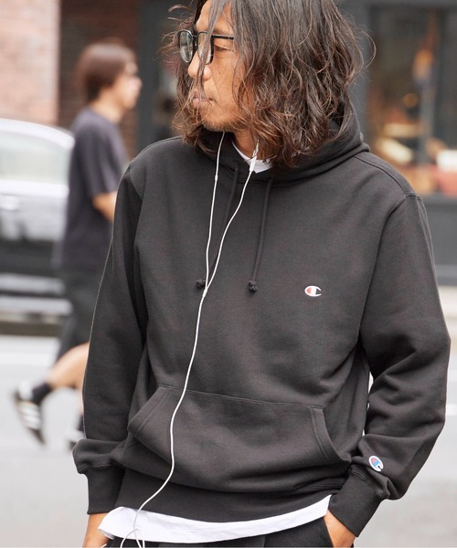 Champion(チャンピオン)の「Champion/チャンピオン HOODED SWEATSHIRT コットン ワンポイントロゴ フーディー 2026秋冬 秋服(パーカー・メンズ・ネイビー/チョコ/ブラック/ホワイト/ライトブラウン/グレー・XL/L/M)」の10枚目の写真