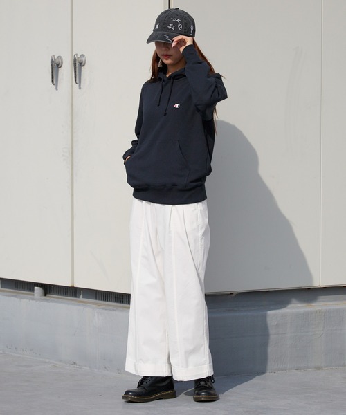 Champion(チャンピオン)の「Champion/チャンピオン HOODED SWEATSHIRT コットン ワンポイントロゴ フーディー 2026秋冬 秋服(パーカー・メンズ・ネイビー/チョコ/ブラック/ホワイト/ライトブラウン/グレー・XL/L/M)」の13枚目の写真