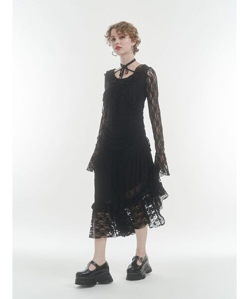 jouetie(ジュエティ)の「ラッフルフリルレースロングワンピース(ワンピース・レディース・オフホワイト/ブラック・MEDIUM)」の7枚目の写真