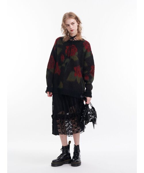 jouetie(ジュエティ)の「ラッフルフリルレースロングワンピース(ワンピース・レディース・オフホワイト/ブラック・MEDIUM)」の14枚目の写真