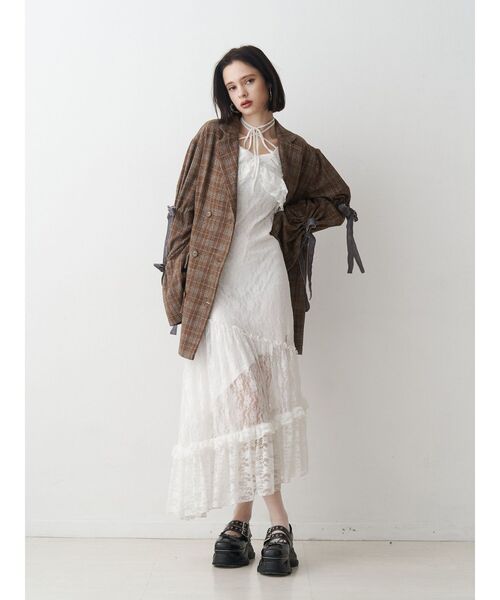 jouetie(ジュエティ)の「ラッフルフリルレースロングワンピース(ワンピース・レディース・オフホワイト/ブラック・MEDIUM)」の10枚目の写真