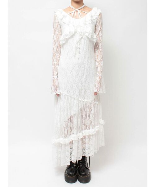 jouetie(ジュエティ)の「ラッフルフリルレースロングワンピース(ワンピース・レディース・オフホワイト/ブラック・MEDIUM)」の16枚目の写真