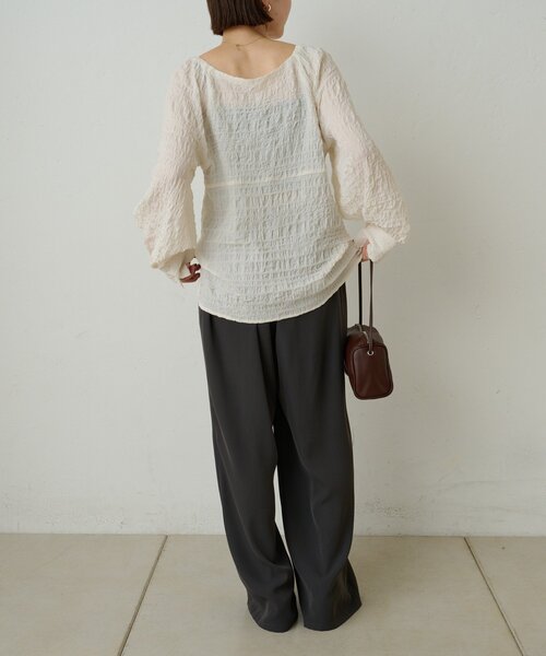 Omekashi（オメカシ）の「ハートネックブラウス（シャツ/ブラウス・レディース・ベージュ/ブラック/オフホワイト・FREE）」の10枚目の写真