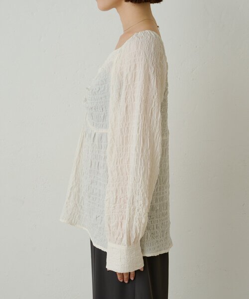 Omekashi（オメカシ）の「ハートネックブラウス（シャツ/ブラウス・レディース・ベージュ/ブラック/オフホワイト・FREE）」の12枚目の写真