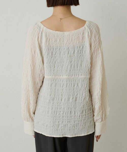 Omekashi（オメカシ）の「ハートネックブラウス（シャツ/ブラウス・レディース・ベージュ/ブラック/オフホワイト・FREE）」の13枚目の写真