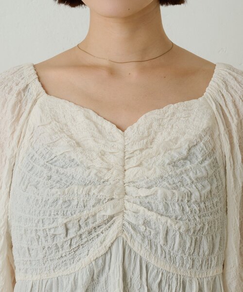 Omekashi（オメカシ）の「ハートネックブラウス（シャツ/ブラウス・レディース・ベージュ/ブラック/オフホワイト・FREE）」の14枚目の写真