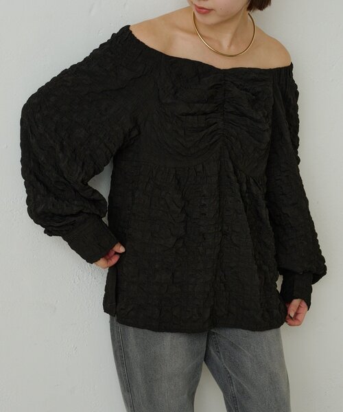 Omekashi（オメカシ）の「ハートネックブラウス（シャツ/ブラウス・レディース・ベージュ/ブラック/オフホワイト・FREE）」の18枚目の写真