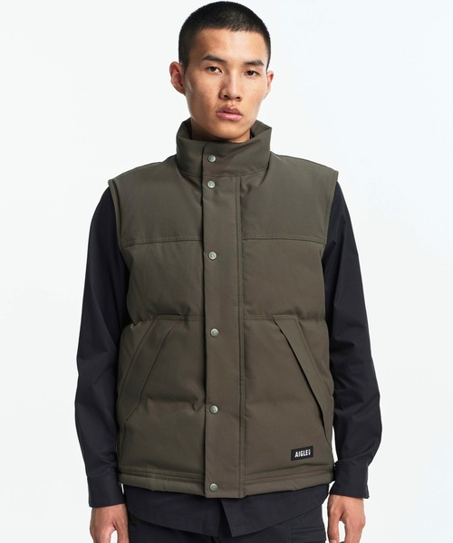 セール】撥水 スタンドカラージップ キルティングベスト（ダウンベスト