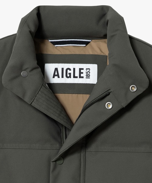 AIGLE(エーグル)の「撥水 スタンドカラージップ キルティングベスト(ダウンベスト・メンズ・モスグリーン・S/M/L/XL)」の11枚目の写真