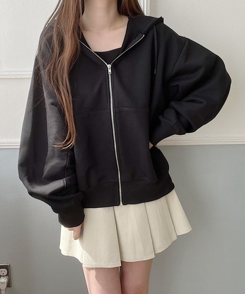 Nana(ナナ)（ナナ）の「ラウンドスリーブZIPパーカー（パーカー・レディース・アッシュグレー/ブラック・FREE）」の8枚目の写真