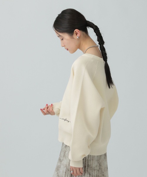 LEPSIM（レプシィム）の「12ゲージ刺繍WZIPカーディガン　589877（カーディガン/ボレロ・レディース・グレー/チャコールグレー/ブラウン/オフホワイト/レッド・FREE）」の9枚目の写真