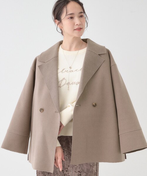 DRESKIP（ドレスキップ）の「【S-LL】大人のこなれ感 テーラード風コート（テーラードジャケット・レディース・グレー/アイボリー/ブラウン系・01/02/03/04）」の3枚目の写真
