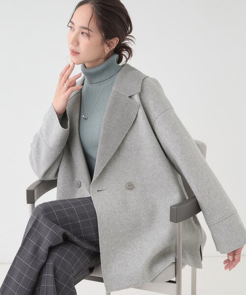 DRESKIP（ドレスキップ）の「【S-LL】大人のこなれ感 テーラード風コート（テーラードジャケット・レディース・グレー/アイボリー/ブラウン系・01/02/03/04）」の2枚目の写真