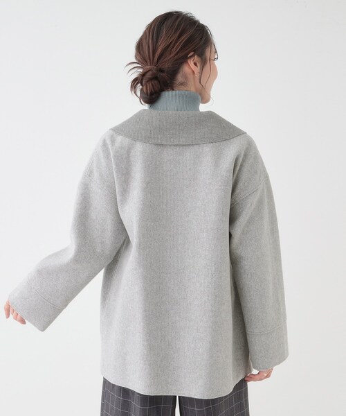 DRESKIP（ドレスキップ）の「【S-LL】大人のこなれ感 テーラード風コート（テーラードジャケット・レディース・グレー/アイボリー/ブラウン系・01/02/03/04）」の5枚目の写真