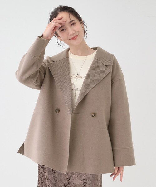 DRESKIP（ドレスキップ）の「【S-LL】大人のこなれ感 テーラード風コート（テーラードジャケット・レディース・グレー/アイボリー/ブラウン系・01/02/03/04）」の8枚目の写真