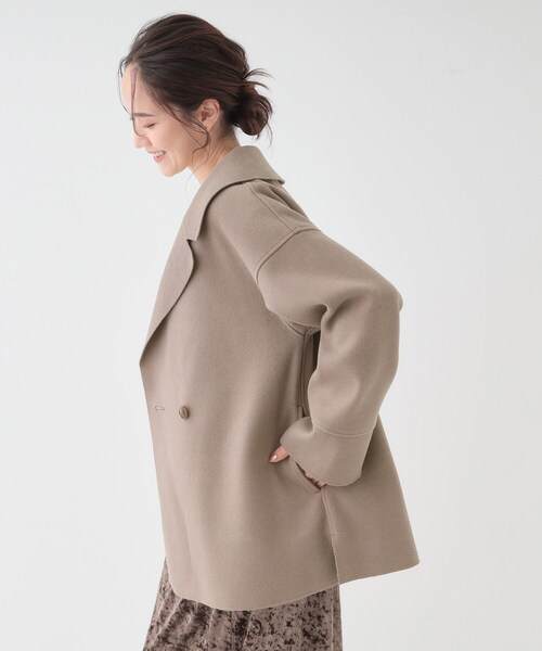 DRESKIP（ドレスキップ）の「【S-LL】大人のこなれ感 テーラード風コート（テーラードジャケット・レディース・グレー/アイボリー/ブラウン系・01/02/03/04）」の9枚目の写真