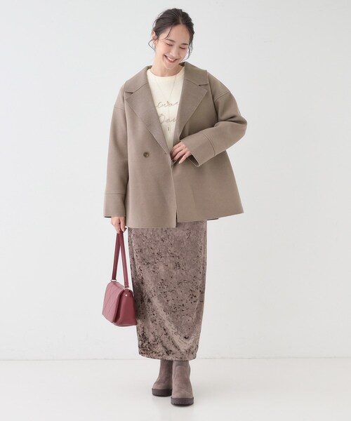 DRESKIP（ドレスキップ）の「【S-LL】大人のこなれ感 テーラード風コート（テーラードジャケット・レディース・グレー/アイボリー/ブラウン系・01/02/03/04）」の10枚目の写真