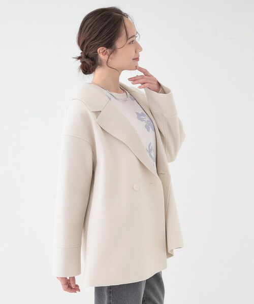 DRESKIP（ドレスキップ）の「【S-LL】大人のこなれ感 テーラード風コート（テーラードジャケット・レディース・グレー/アイボリー/ブラウン系・01/02/03/04）」の13枚目の写真