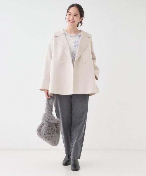 DRESKIP（ドレスキップ）の「【S-LL】大人のこなれ感 テーラード風コート（テーラードジャケット・レディース・グレー/アイボリー/ブラウン系・01/02/03/04）」の14枚目の写真