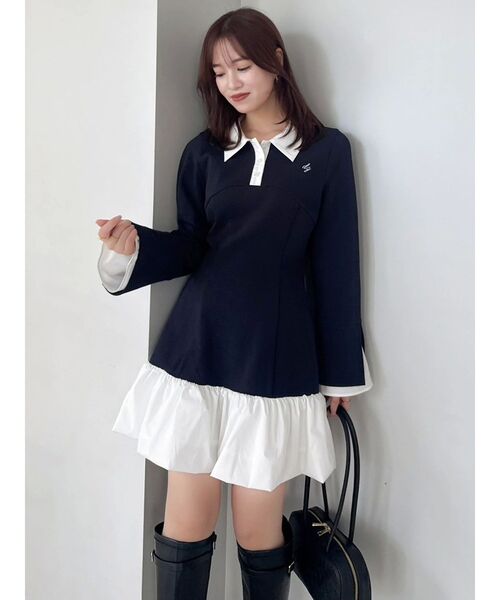 バルーンチェックミニワンピース dazzlin ダズリン セール】バルーンチェックミニワンピース（ワンピース）｜dazzlin