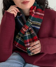 《別注》【TWEED MILL/ツイードミル】ウールチェック×フリースリバーマフラー