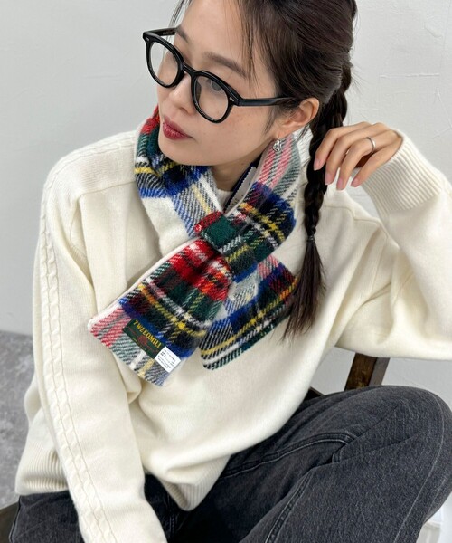 TWEED MILL ツイードミル　ウールチェックフリースリバーマフラー 別注》【TWEED MILL/ツイードミル】ウールチェック×フリースリバー