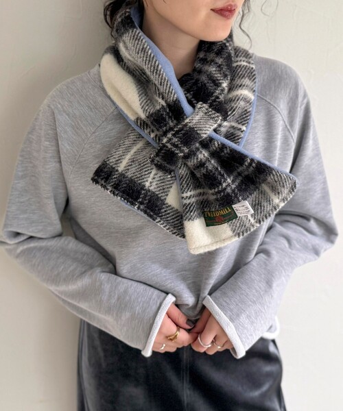 別注》【TWEED MILL/ツイードミル】ウールチェック×フリースリバー