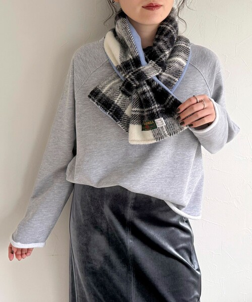 別注》【TWEED MILL/ツイードミル】ウールチェック×フリースリバー