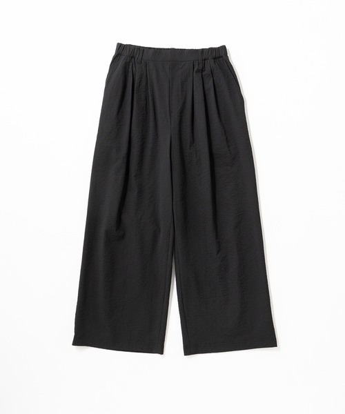 THOUSAND MILE（サウザンドマイル）の「[L's]LONG WIDE PANTS SEERSUCKER/ロングワイドパンツ シアサッカー（その他パンツ・レディース・ネイビー/イエロー/ブラック/ブラウン・M/L）」の2枚目の写真