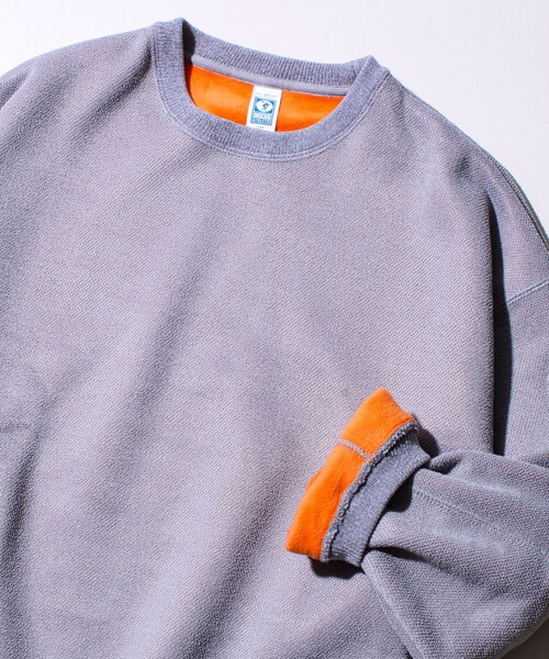 DISCUS（ディスカス）の「【DISCUS】UNISEX インレイ裏シャギーボンディング配色 クループルオーバー（スウェット・メンズ・アイボリー/グレー/ブルー/ブラック・M/L）」の3枚目の写真