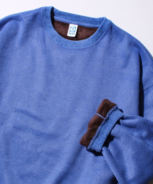 DISCUS（ディスカス）の「【DISCUS】UNISEX インレイ裏シャギーボンディング配色 クループルオーバー（スウェット・メンズ・アイボリー/グレー/ブルー/ブラック・M/L）」の4枚目の写真