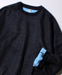 【DISCUS】UNISEX インレイ裏シャギーボンディング配色 クループルオーバー