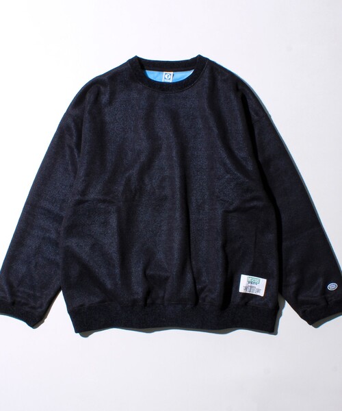 DISCUS（ディスカス）の「【DISCUS】UNISEX インレイ裏シャギーボンディング配色 クループルオーバー（スウェット・メンズ・アイボリー/グレー/ブルー/ブラック・M/L）」の7枚目の写真