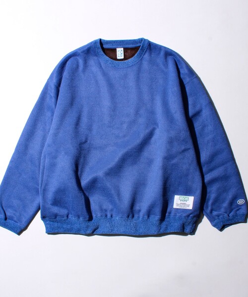 DISCUS（ディスカス）の「【DISCUS】UNISEX インレイ裏シャギーボンディング配色 クループルオーバー（スウェット・メンズ・アイボリー/グレー/ブルー/ブラック・M/L）」の9枚目の写真
