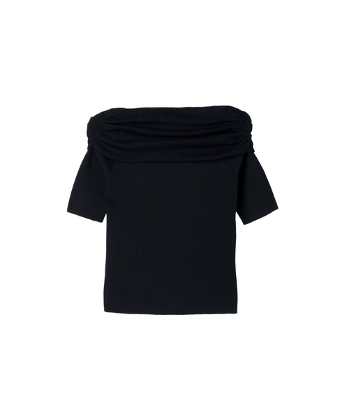 Her lip to(ハーリップトゥー)の「Gathered Rib Knit Top(ニット/セーター・レディース・ボルドー/ブラック/ブラウン系・FREE)」の2枚目の写真