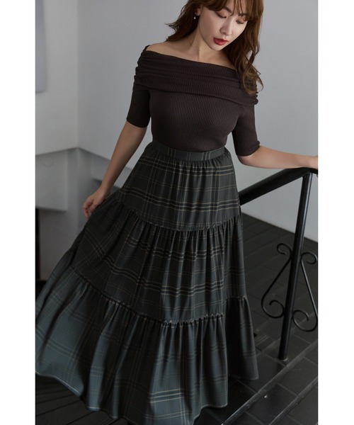 Her lip to(ハーリップトゥー)の「Gathered Rib Knit Top(ニット/セーター・レディース・ボルドー/ブラック/ブラウン系・FREE)」の5枚目の写真