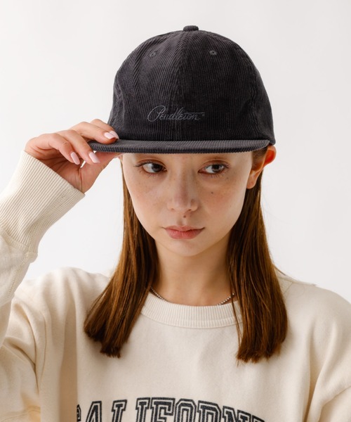 PENDLETON(ペンドルトン)の「【PENDLETON / ペンドルトン】PDT-CORDUROY LOGO EMB CAP / コーデュロイ ロゴ刺繍キャップ(キャップ・メンズ・ベージュ/チャコールグレー・フリー)」の2枚目の写真