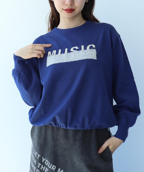 Cepica(セピカ)の「ラメロゴジャガードプルオーバー(Tシャツ/カットソー・レディース・ブルー/ブラック・FREE)」の2枚目の写真