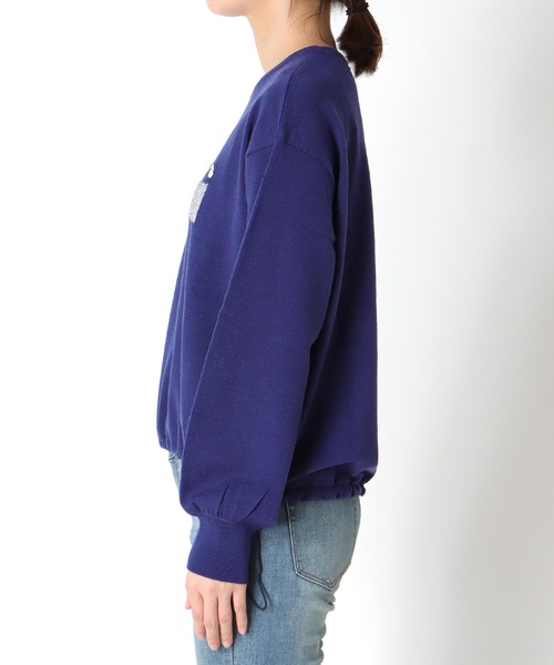 Cepica(セピカ)の「ラメロゴジャガードプルオーバー(Tシャツ/カットソー・レディース・ブルー/ブラック・FREE)」の3枚目の写真